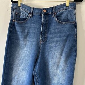 Nicole miller nomad super high rise relaxed Blue Straight Leg Jeans size 16